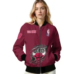 custom chicago bulls claw slash red bomber jacket best selling