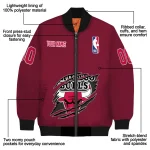 custom chicago bulls claw slash red bomber jacket best selling