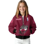 custom chicago bulls claw slash red bomber jacket best selling