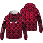 custom chicago bulls geometric blossom red windbreaker jacket best selling