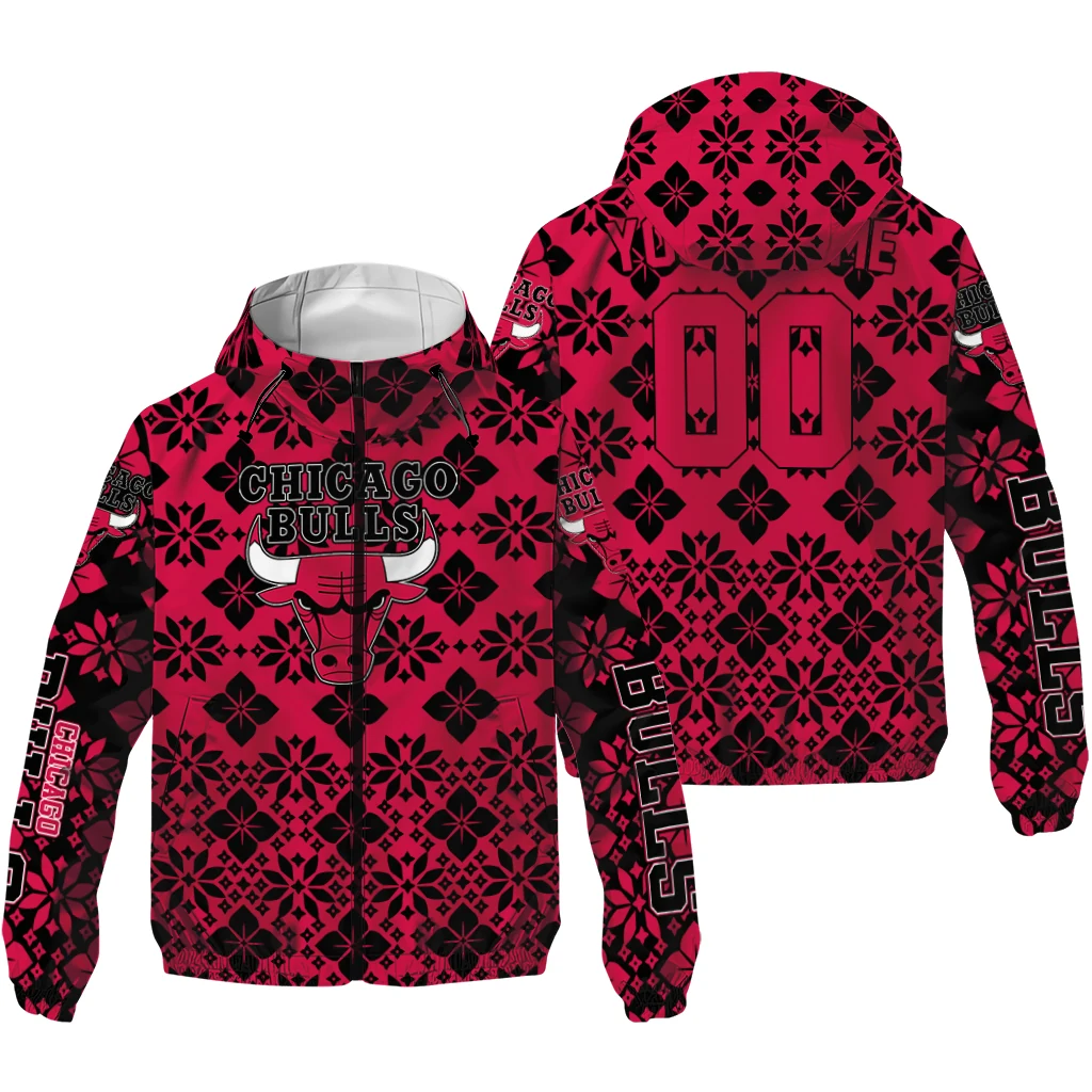 custom chicago bulls geometric blossom red windbreaker jacket high quality custom chicago bulls geometric blossom red windbreaker jacket high quality