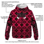 custom chicago bulls geometric blossom red windbreaker jacket best selling