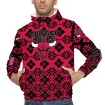 custom chicago bulls geometric blossom red windbreaker jacket best selling