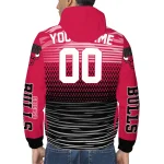 custom chicago bulls pattern layers red windbreaker jacket best selling