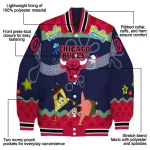 custom chicago bulls spongebob playtime red blue varsity jacket best selling