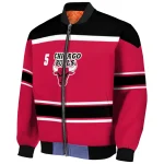 custom chicago bulls stripe statement red black bomber jacket best selling