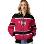 custom chicago bulls stripe statement red black bomber jacket best selling
