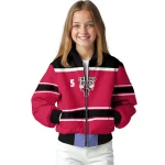 custom chicago bulls stripe statement red black bomber jacket best selling