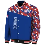 custom chicago cubs camouflage print blue varsity jacket best selling