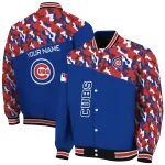 custom chicago cubs camouflage print blue varsity jacket best selling