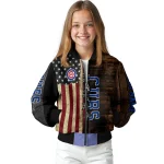 custom chicago cubs flag wood brown bomber jacket best selling