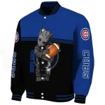 custom chicago cubs groot football blue black varsity jacket best selling