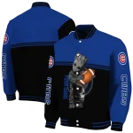custom chicago cubs groot football blue black varsity jacket best selling