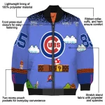 custom chicago cubs mario blocks blue black bomber jacket best selling