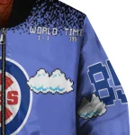 custom chicago cubs mario blocks blue black bomber jacket best selling