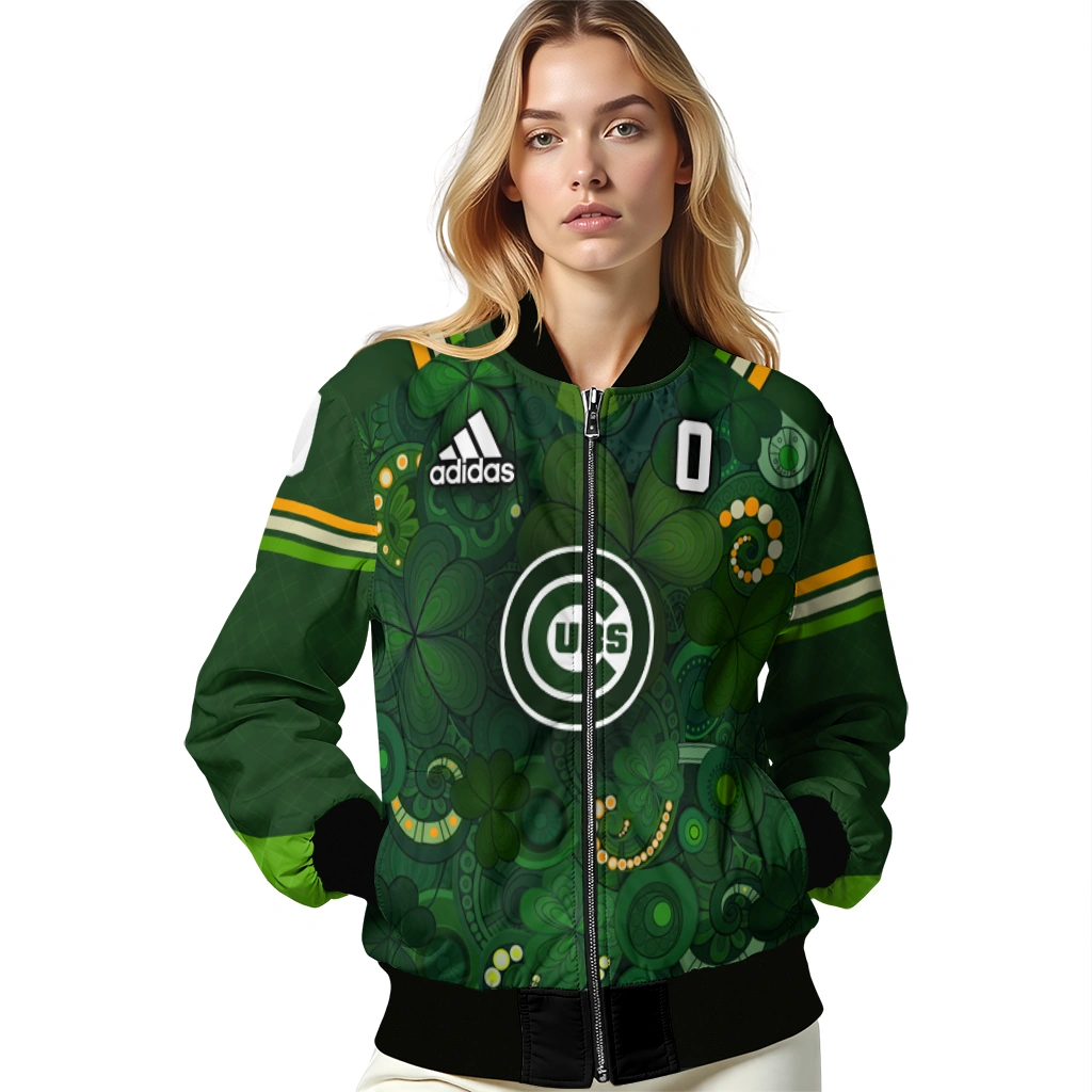 custom chicago cubs shamrock vortex green bomber jacket latest model custom chicago cubs shamrock vortex green bomber jacket latest model