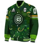 custom chicago cubs shamrock vortex green varsity jacket best selling