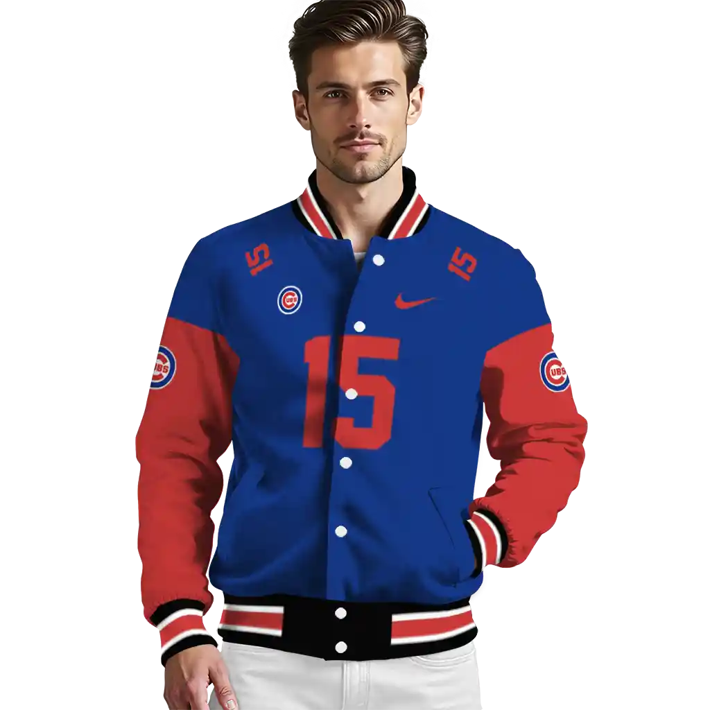 custom chicago cubs team patch blue varsity jacket high quality custom chicago cubs team patch blue varsity jacket high quality