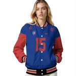 custom chicago cubs team patch blue varsity jacket best selling