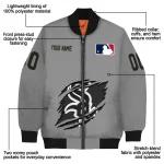 custom chicago white sox claw rend grey bomber jacket best selling