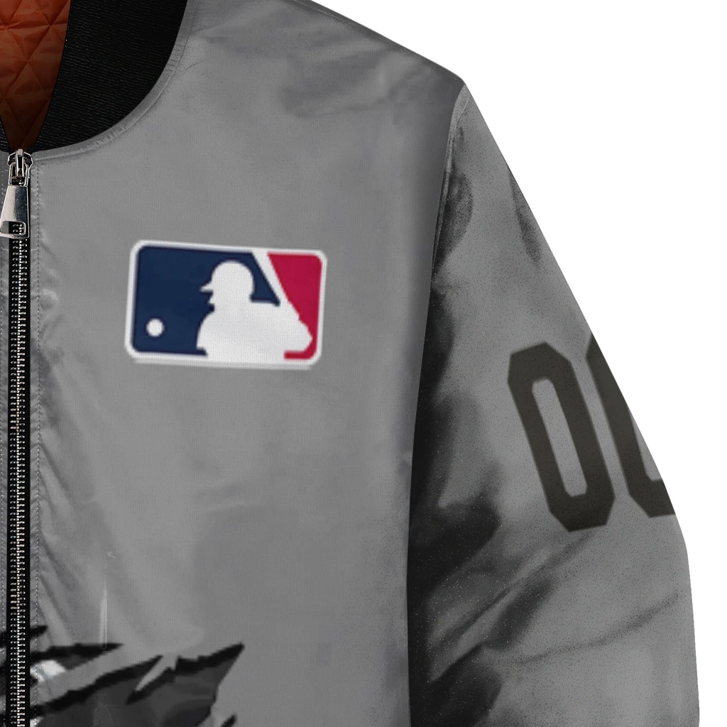 custom chicago white sox claw rend grey bomber jacket premium grade custom chicago white sox claw rend grey bomber jacket premium grade