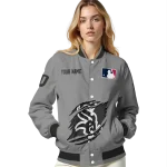 custom chicago white sox claw rend grey varsity jacket best selling