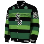 custom chicago white sox clover green lines green black varsity jacket best selling