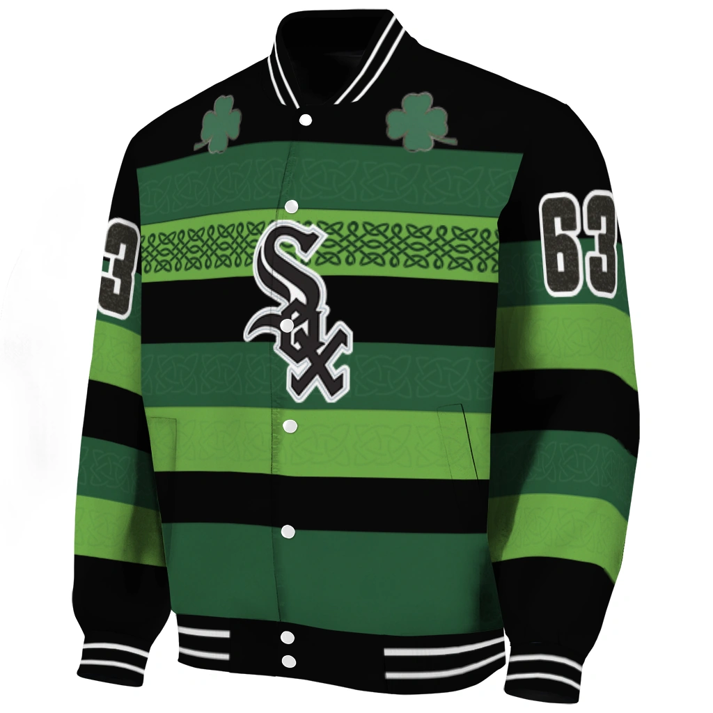custom chicago white sox clover green lines green black varsity jacket best selling custom chicago white sox clover green lines green black varsity jacket best selling