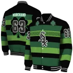 custom chicago white sox clover green lines green black varsity jacket best selling