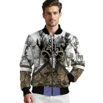 custom chicago white sox deer skull camouflage white bomber jacket best selling