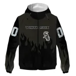 custom chicago white sox flame trim black windbreaker jacket best selling