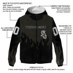 custom chicago white sox flame trim black windbreaker jacket best selling