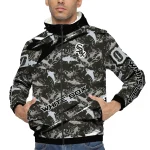 custom chicago white sox shark art black windbreaker jacket best selling