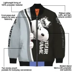 custom chicago white sox snoopy head black bomber jacket best selling