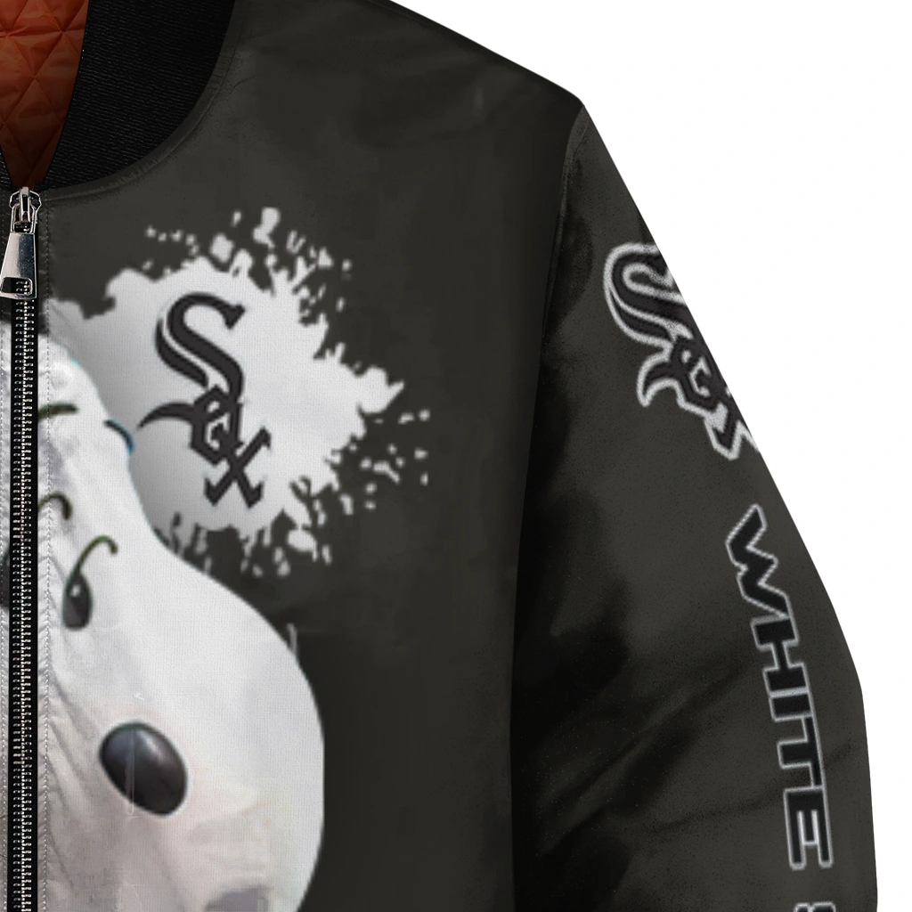 custom chicago white sox snoopy head black bomber jacket premium grade custom chicago white sox snoopy head black bomber jacket premium grade
