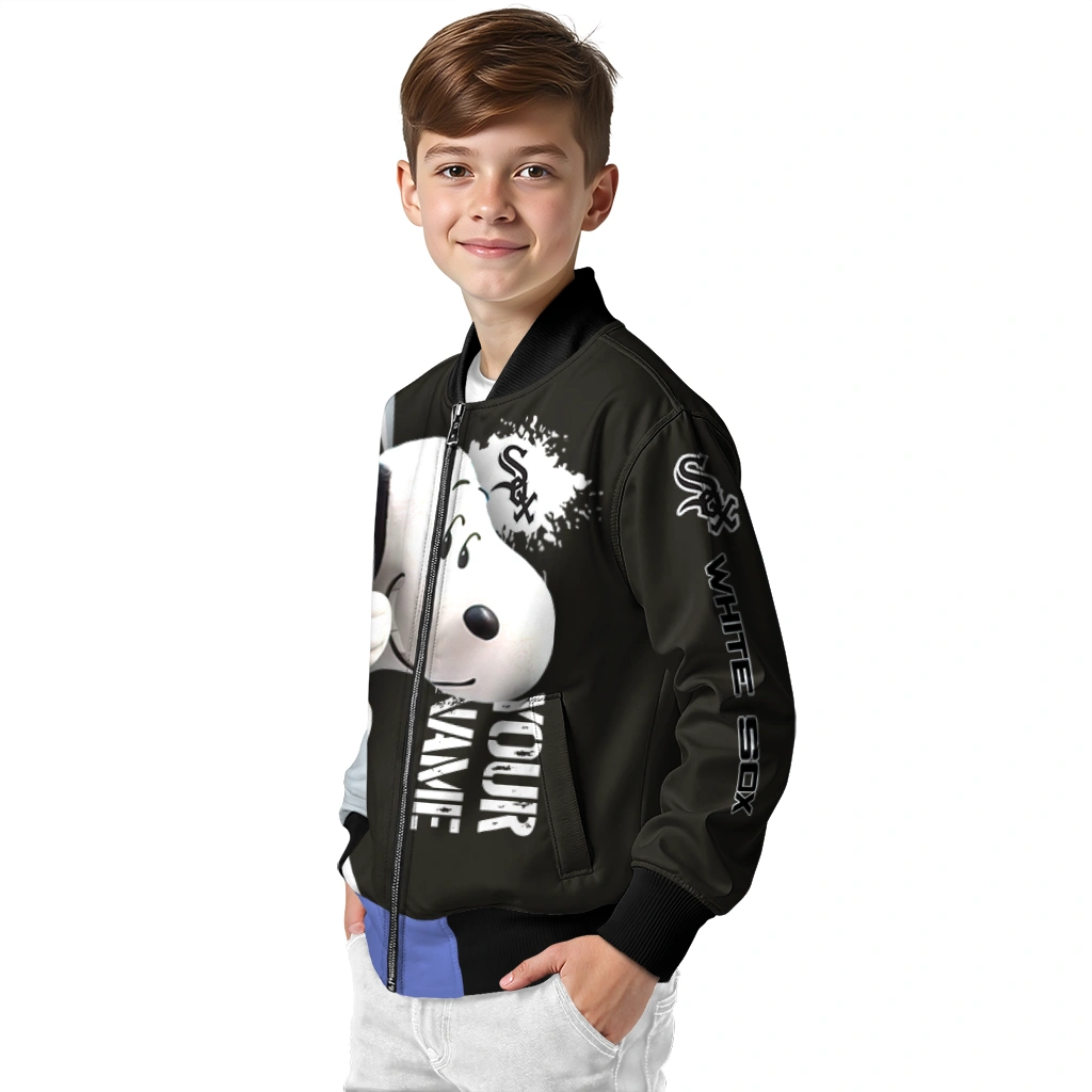 custom chicago white sox snoopy head black bomber jacket trendy custom chicago white sox snoopy head black bomber jacket trendy