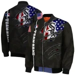 custom chicago white sox us flag claws black bomber jacket best selling