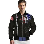 custom chicago white sox us flag claws black bomber jacket best selling