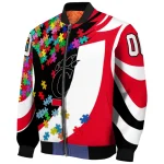 custom cincinnati bearcats stars and stripes slashes red bomber jacket best selling