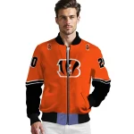 custom cincinnati bengals chevron style orange bomber jacket best selling