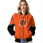 custom cincinnati bengals chevron style orange bomber jacket best selling