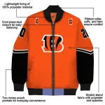 custom cincinnati bengals chevron style orange bomber jacket best selling