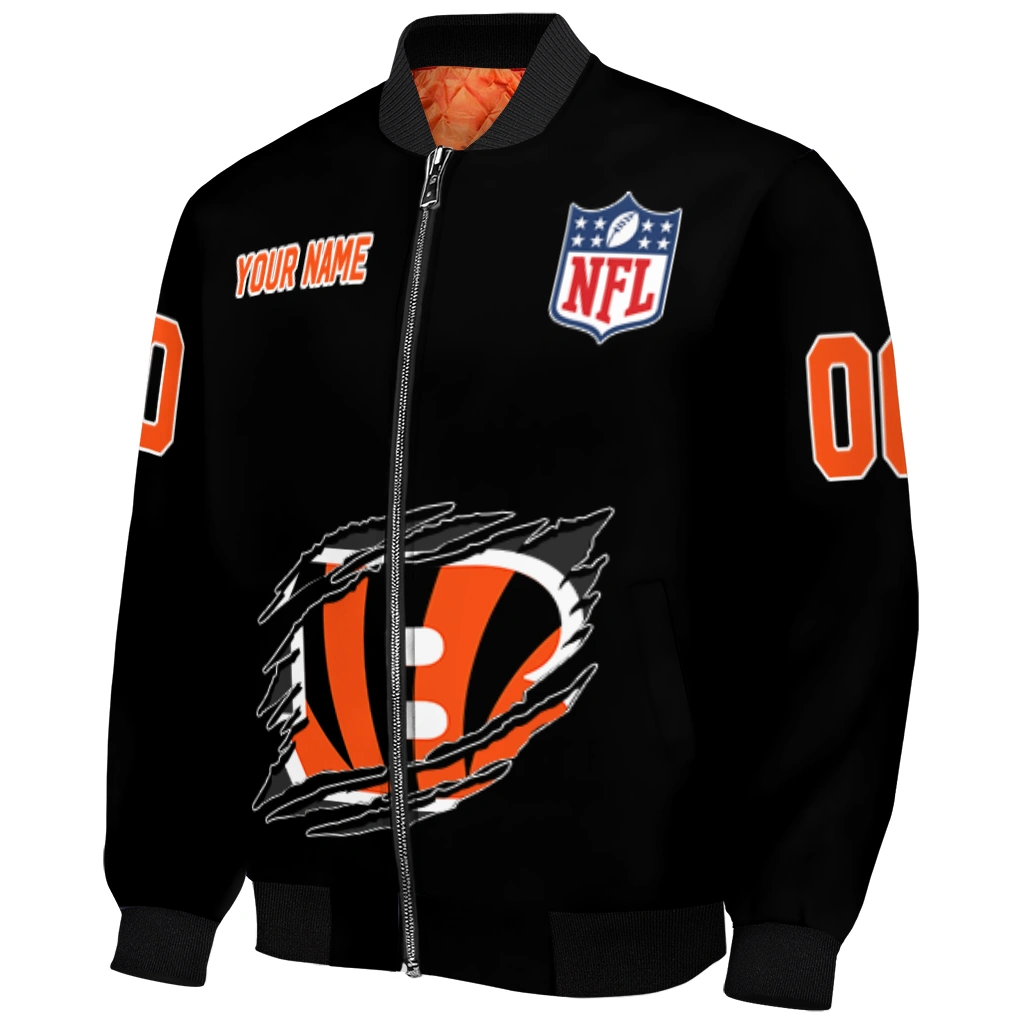 custom cincinnati bengals claw scratch black bomber jacket fashion forward custom cincinnati bengals claw scratch black bomber jacket fashion forward