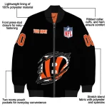 custom cincinnati bengals claw scratch black bomber jacket best selling