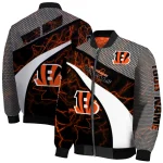 custom cincinnati bengals electric flash orange bomber jacket best selling