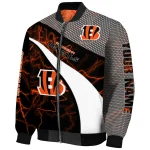 custom cincinnati bengals electric flash orange bomber jacket best selling