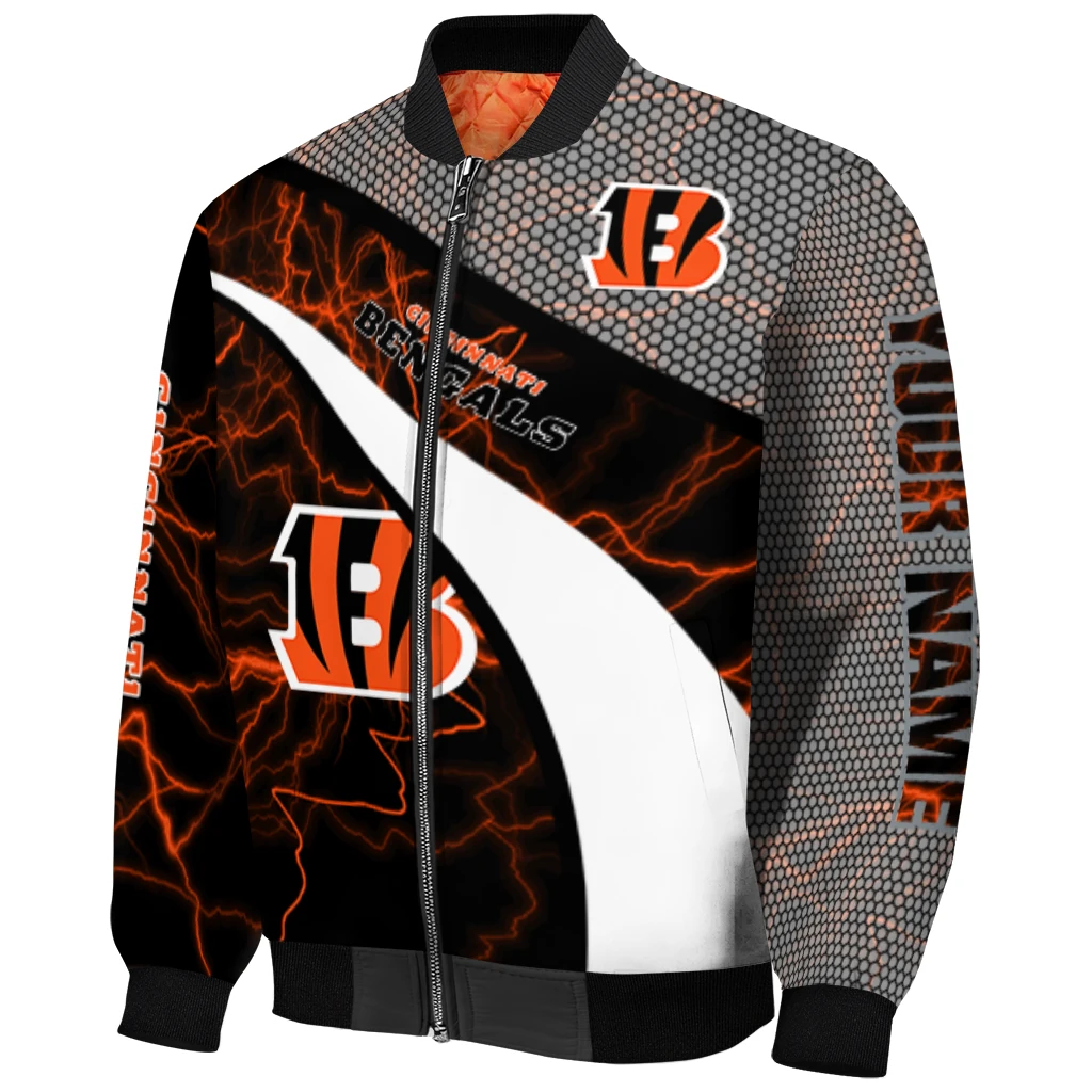 custom cincinnati bengals electric flash orange bomber jacket fashion forward custom cincinnati bengals electric flash orange bomber jacket fashion forward