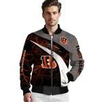 custom cincinnati bengals electric flash orange bomber jacket best selling