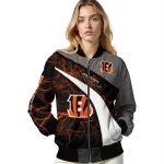 custom cincinnati bengals electric flash orange bomber jacket best selling