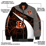 custom cincinnati bengals electric flash orange bomber jacket best selling